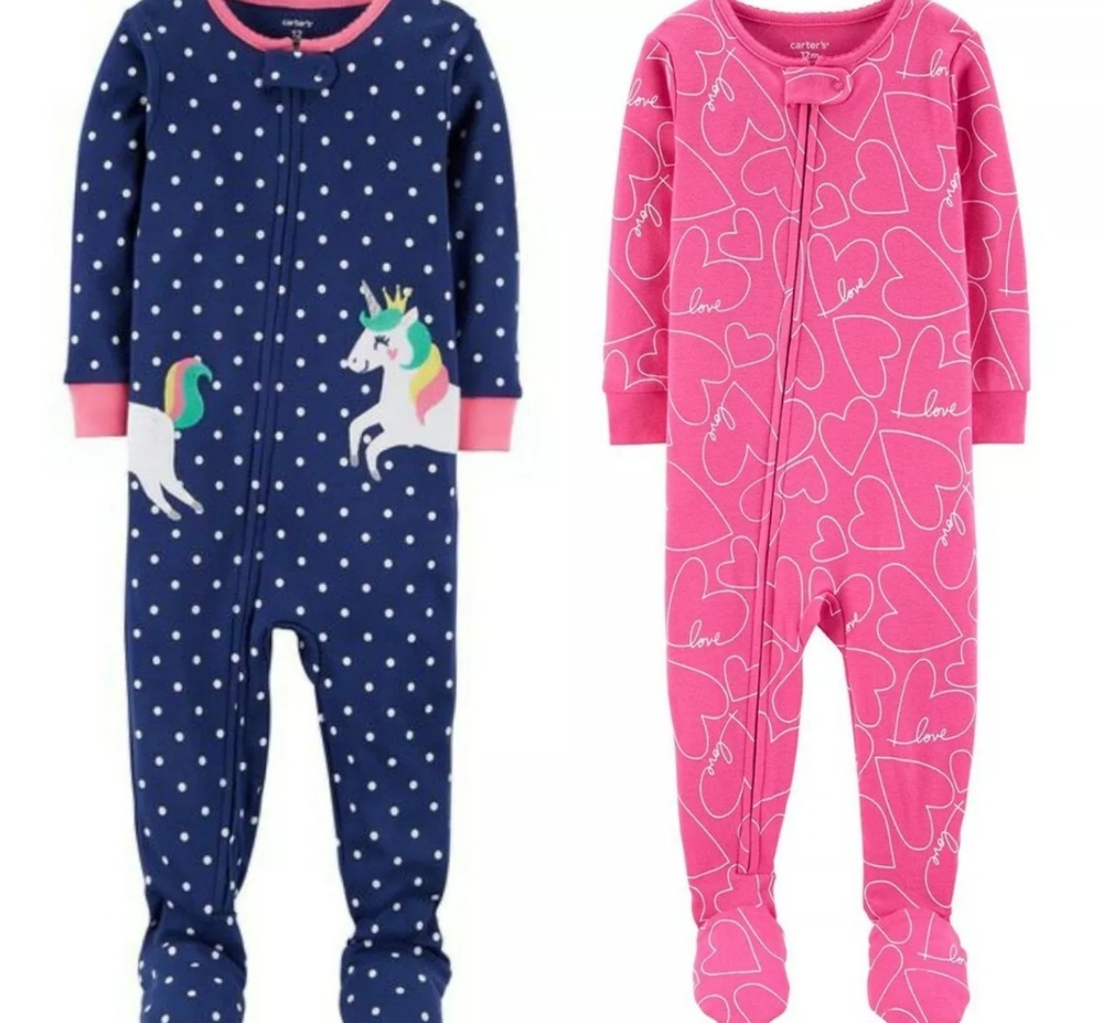 NWT 2 Carter's cotton footies size 18m